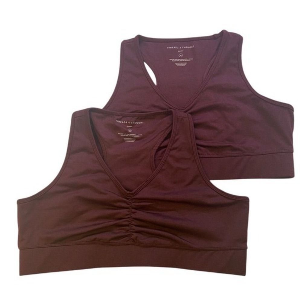 Threads 4 Thought Womens Two Sports Bras Medium Support Size 2X Yoga Pilates